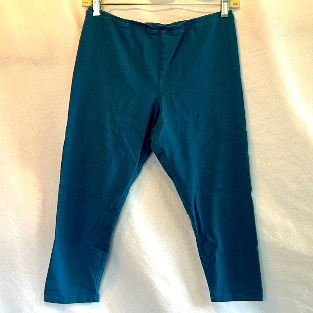 ⭐️ One World blue capri leggings fitted bodycon women M